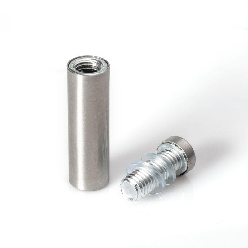 OUTWATER Stainless Steel Standoff 1/2 Inch Diameter x 1-1/2 Inch Barrel Length Brushed Finish for PVC, Glass and Acrylic Sign Stand Off Wall Anchors and Screws 20 Piece Store/Restaurant Pack - Image 3
